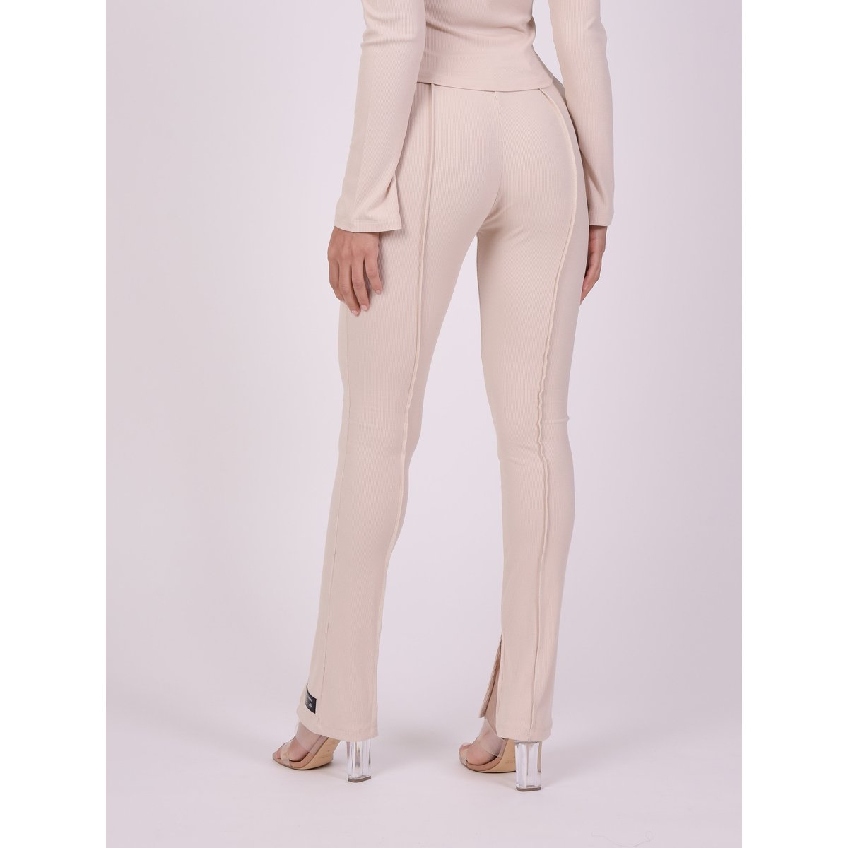 Pantalon moulant coutures apparentes beige, PROJECT X