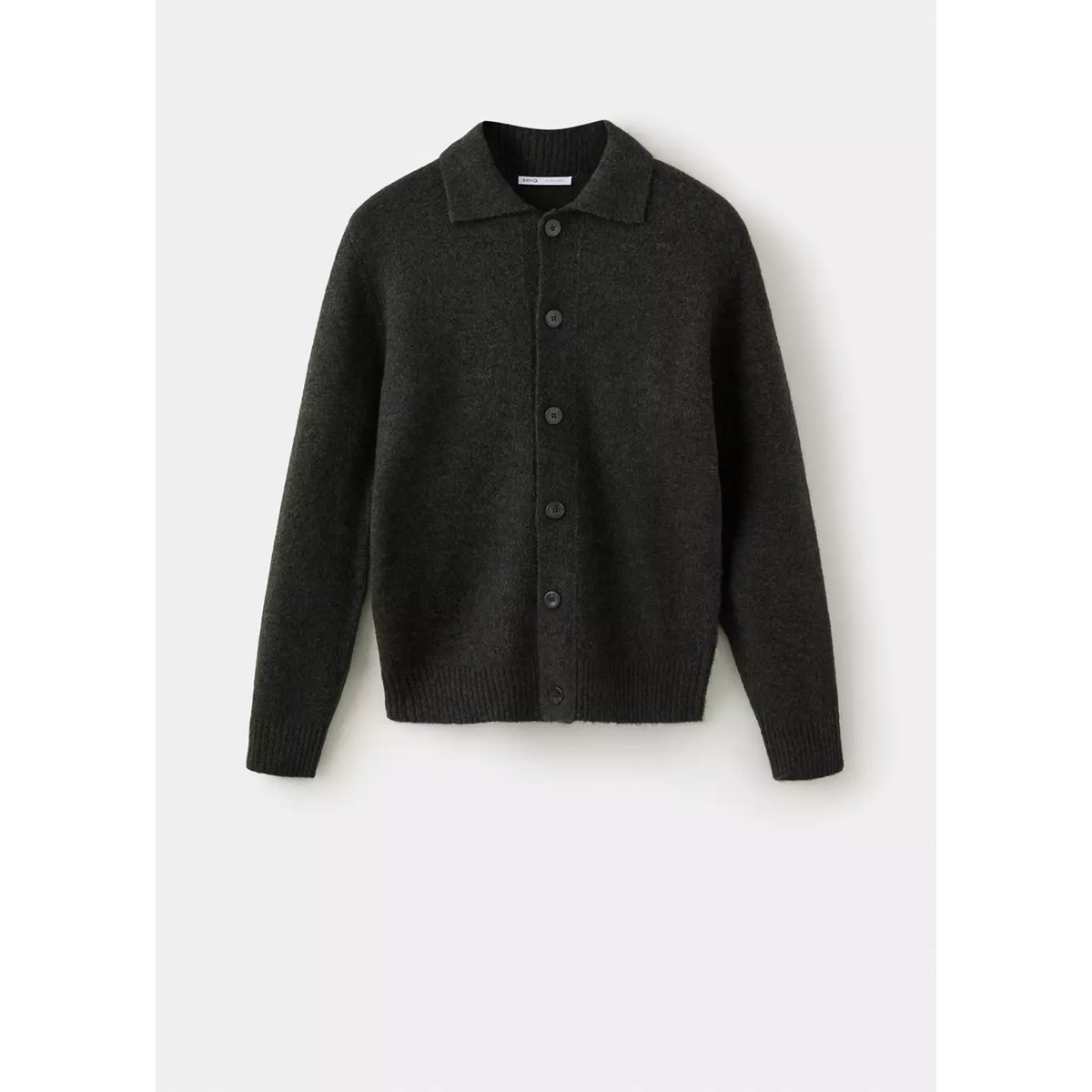 Chemise en maille mélangée laine et alpaga kaki, MANGO MAN