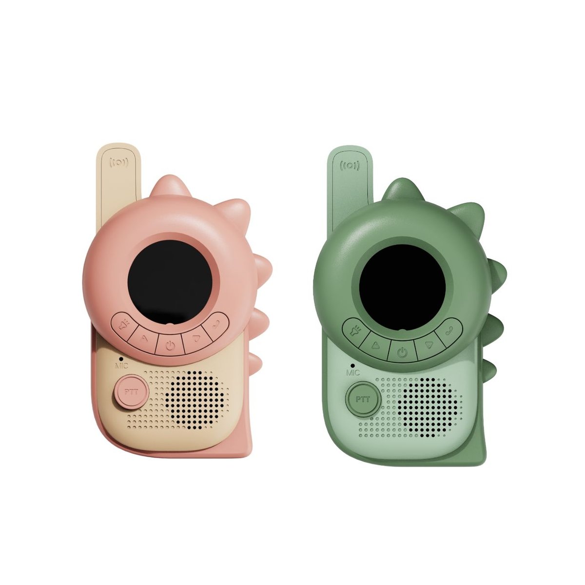 Talkie walkie DINO vert foncé et rose clair, THE ZOOFAMILY