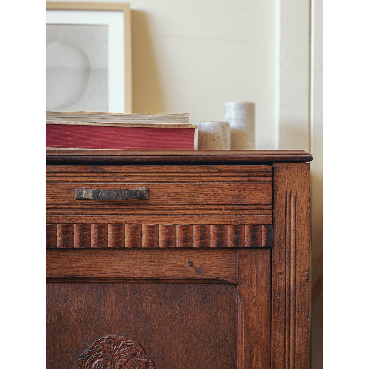 Buffet confiturier de ferme en bois brut Gilbert N°1665 - Bon état bois foncé, DEBONGOUT