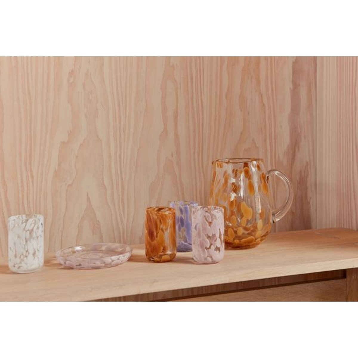 Vase en verre à pois LIVING rose, OYOY LIVING DESIGN