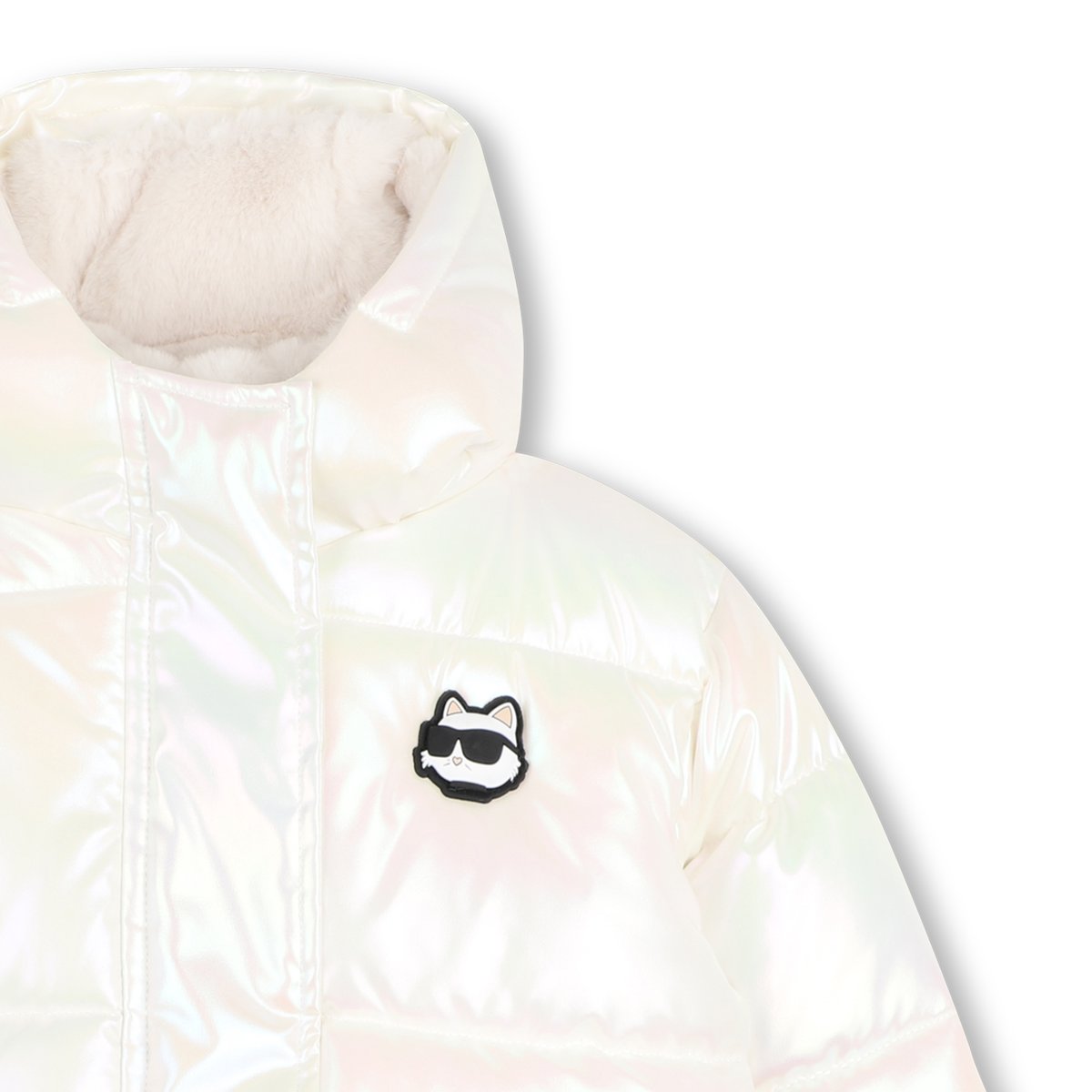 Doudoune à capuche blanc/irise, KARL LAGERFELD KIDS