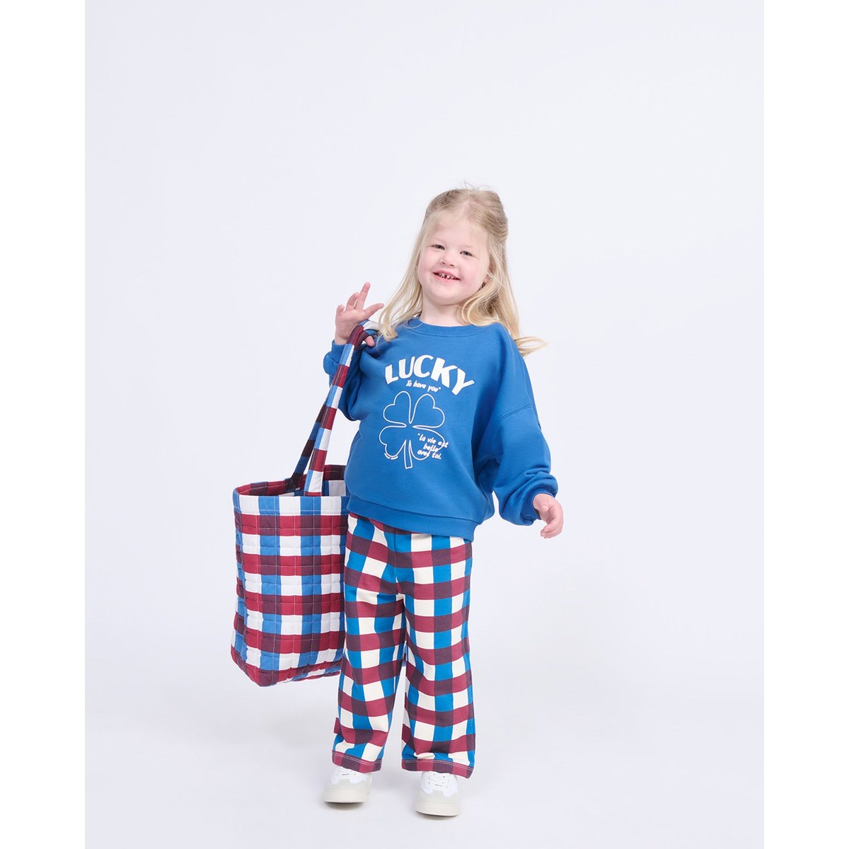 Sweat Lucky is to have you en coton bio bleu workshop, EMOI EMOI