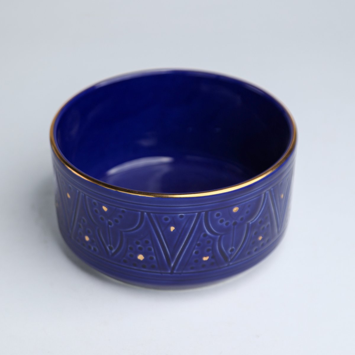 Plat de service EMPREINTE bleu majorelle, CHABI CHIC