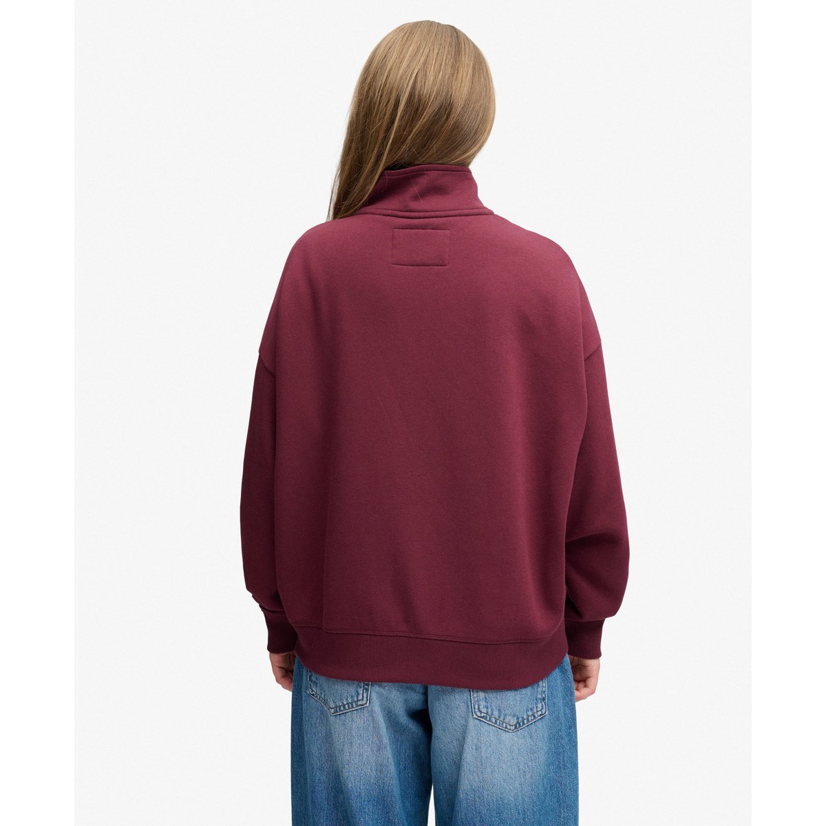 Veste de Survêtement Signature Brodée Coupe Oversize rouge porto, SUPERDRY