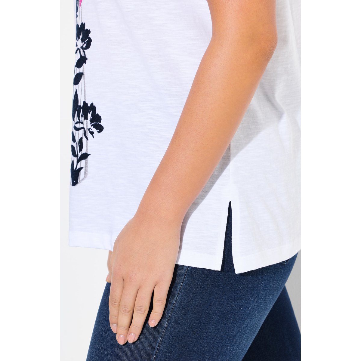 T-shirt à manches courtes et col blanc neige, ULLA POPKEN