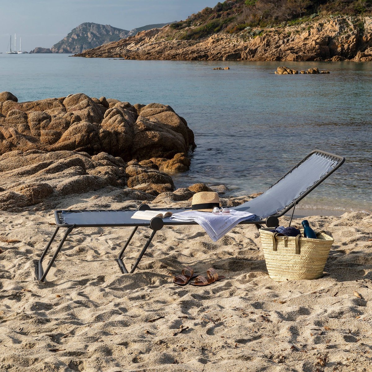 Lit de soleil pliant - SIESTA L bleu ocean, LAFUMA MOBILIER