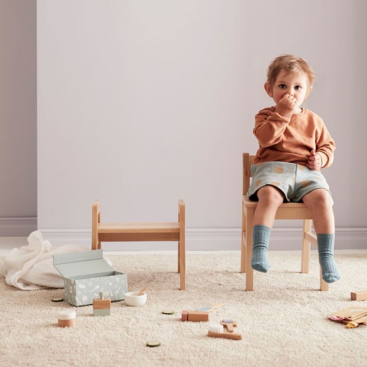 Kit spa en bois Kid's Hub gris-bleu, beige, vert, KID'S CONCEPT