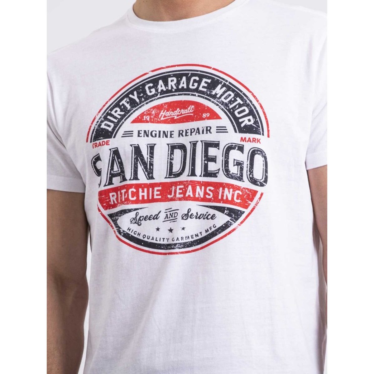 T-shirt Col Rond Noumars blanc, RITCHIE