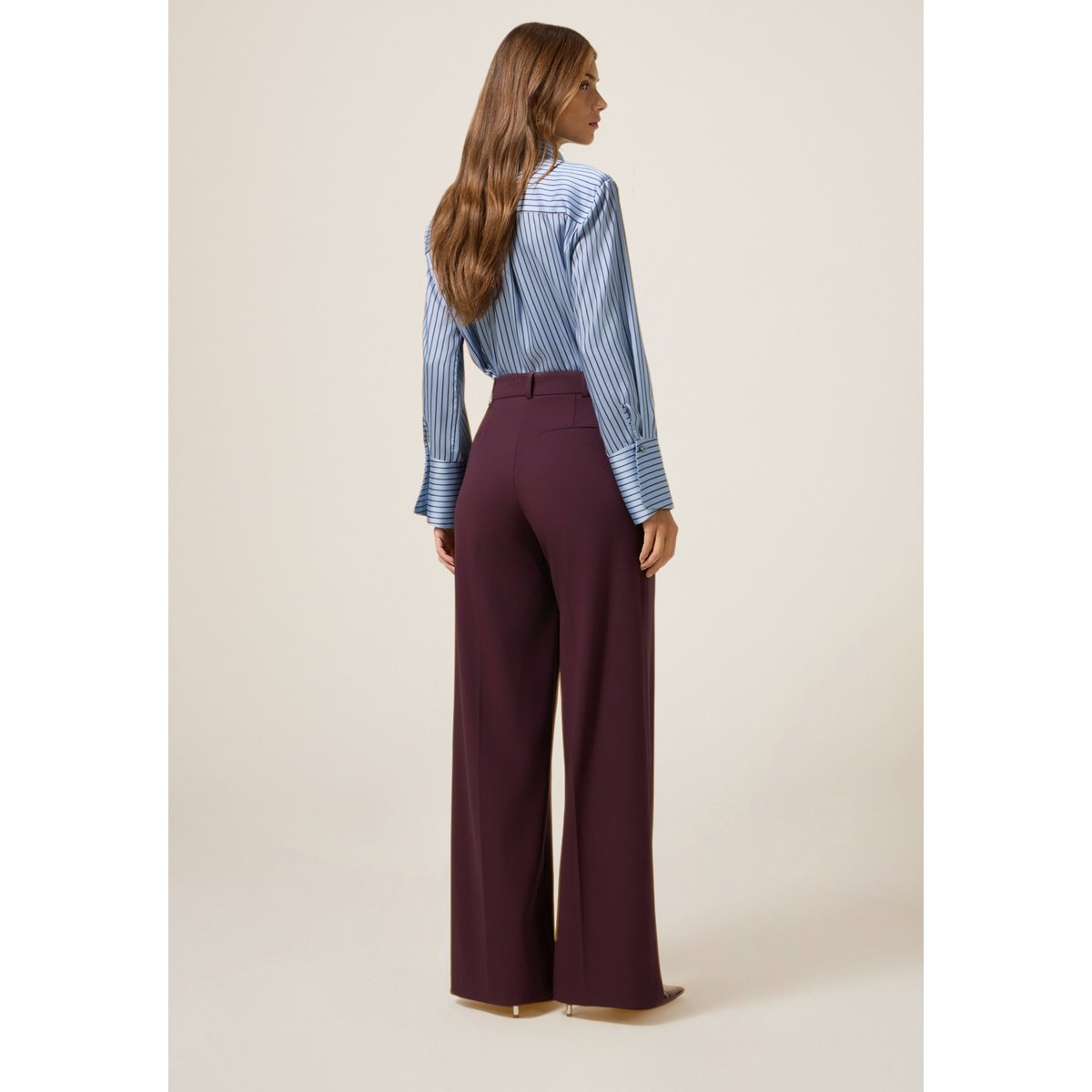 Pantalon palazzo burgundy, OLTRE