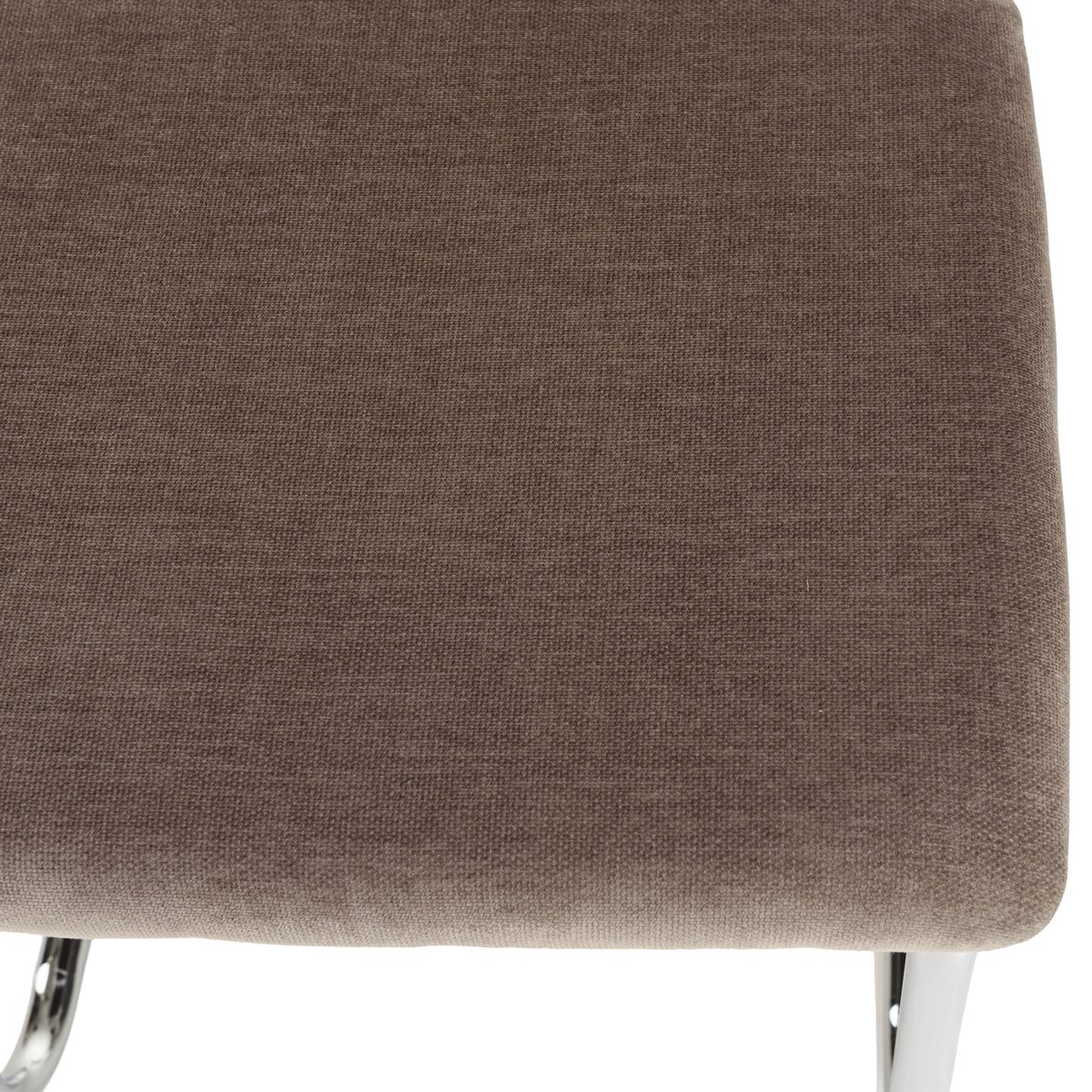 Chaise métal chromé assise velours taupe dossier rotin (lot de 2) LOANO taupe, PIER IMPORT
