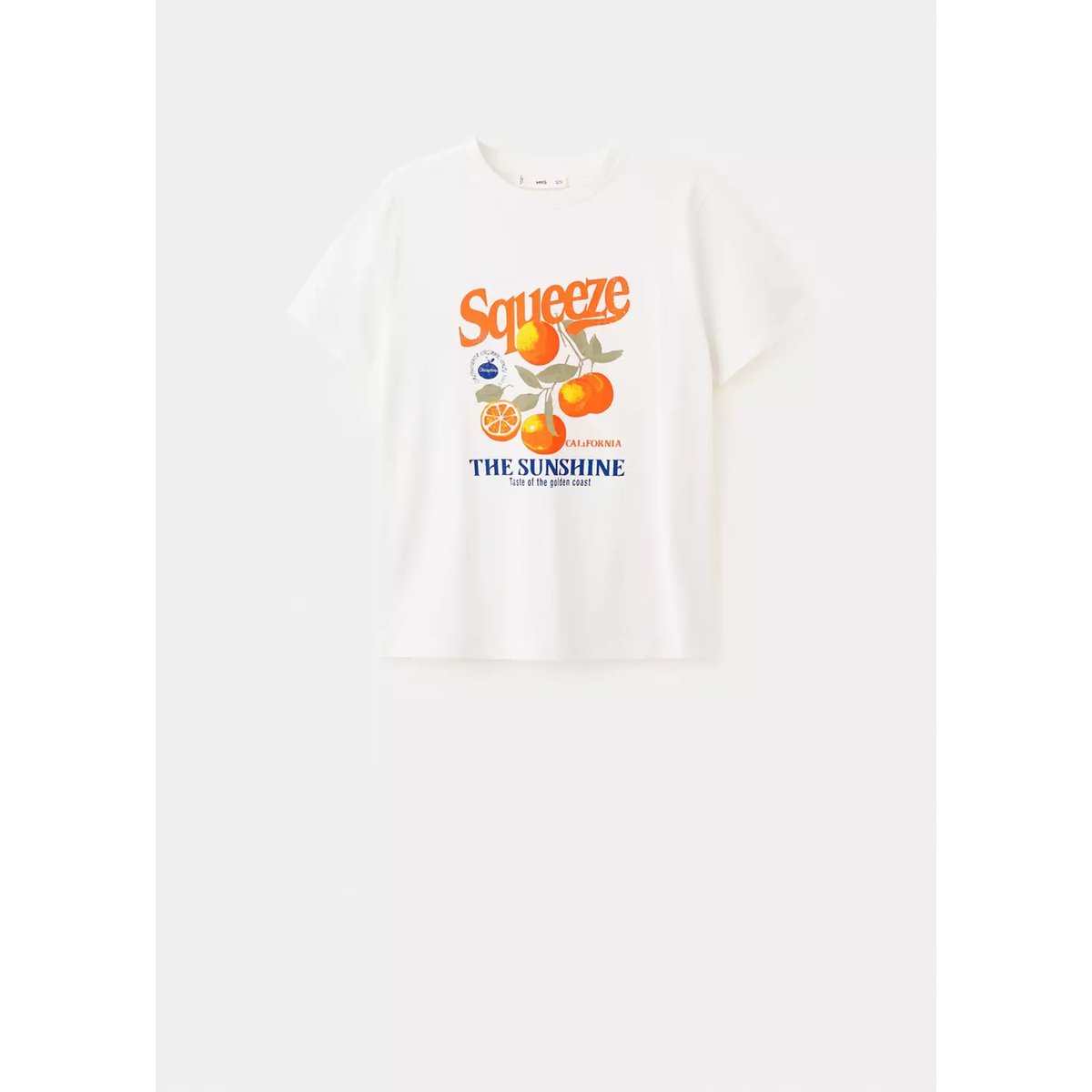 T-shirt en coton imprimé orange, MANGO