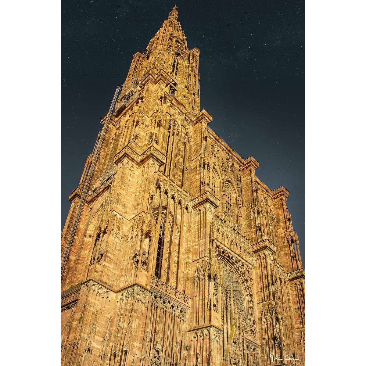 Tableau Mural Cathédrale De Strasbourg Dorée ARCHITECTURE tableau en verre synthétique, CEANOTHE
