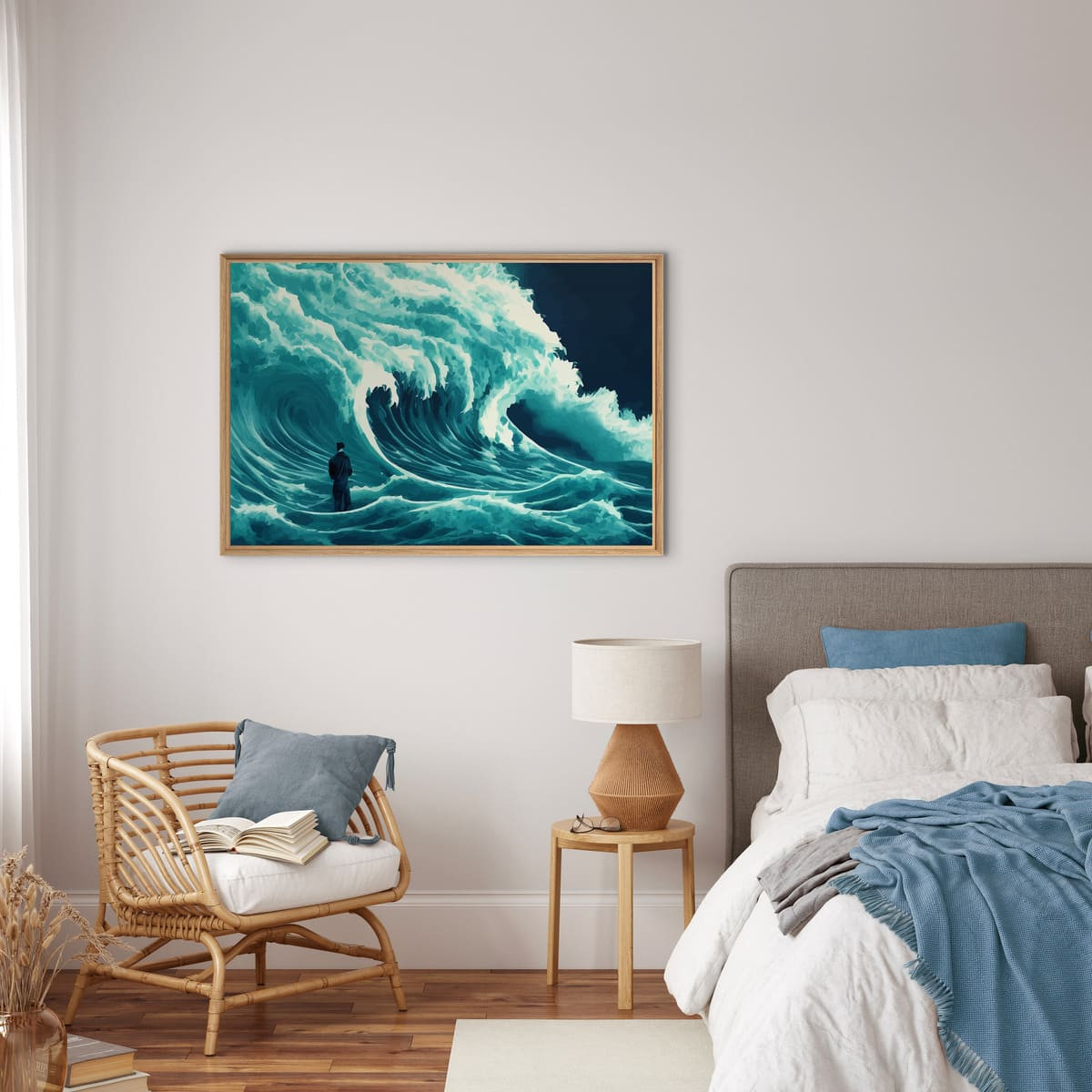 Tableau Mural Encadré Homme Face À Une Vague Déchaînée MER tableaux encadrés, CEANOTHE