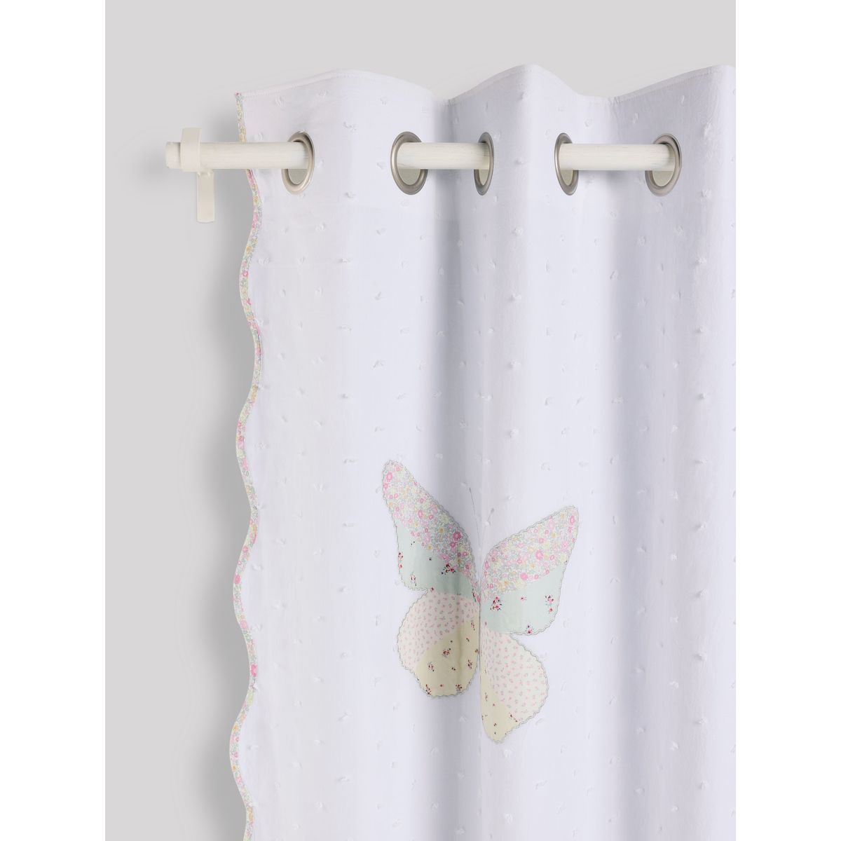 Rideaux occultants à œillets papillon floral blanc, NEXT