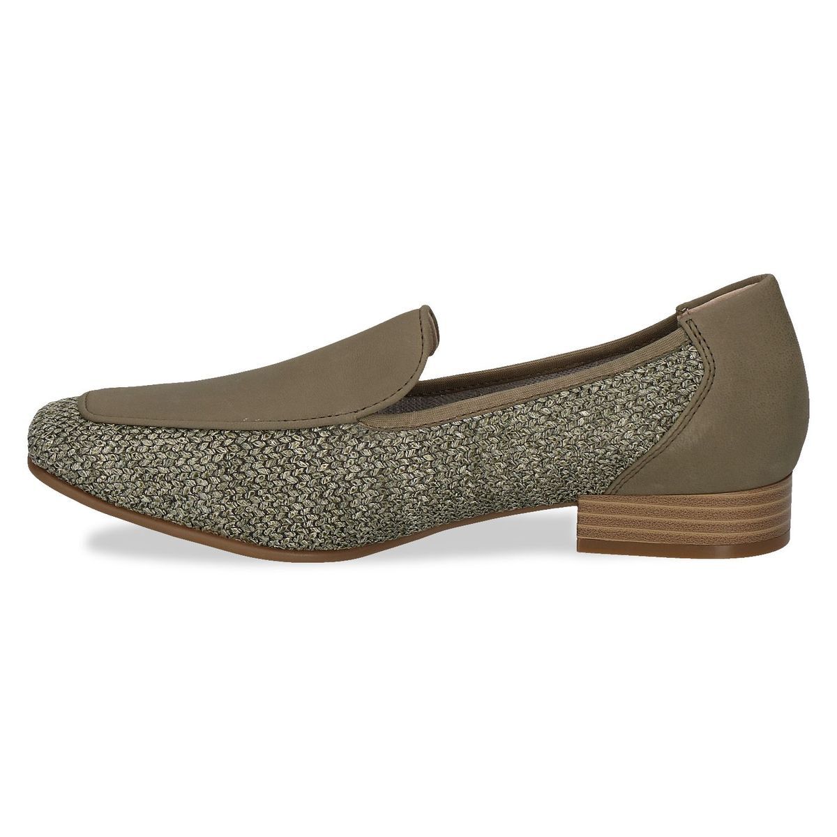 Slipper talon bloc vert kaki nubuck, CAPRICE