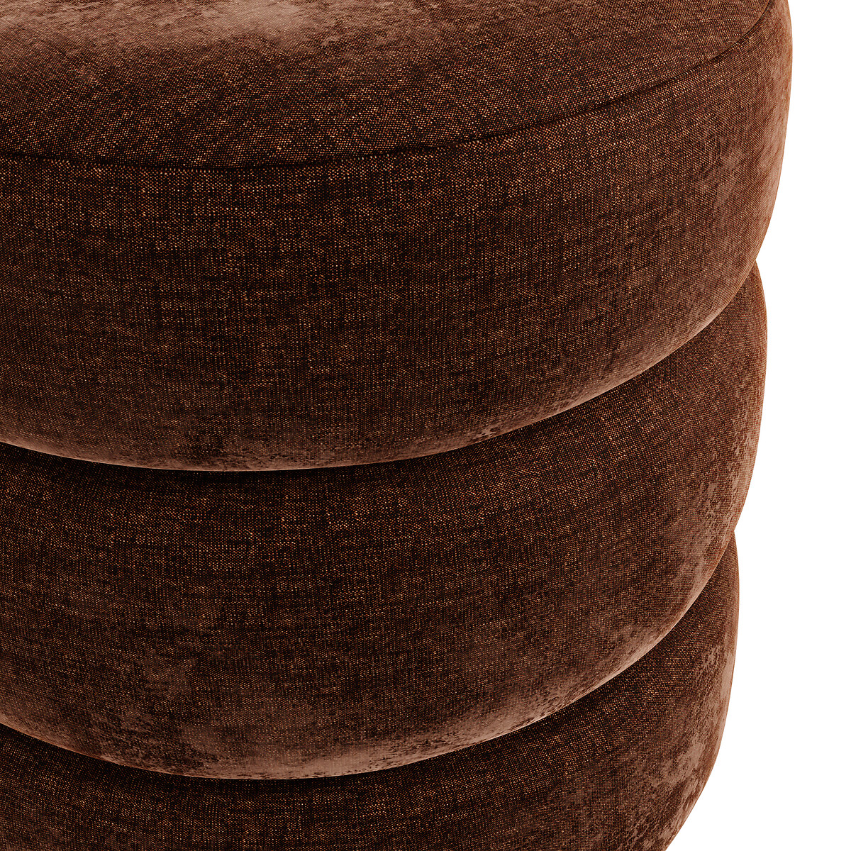 Elettra Sculptural Velvet Chenille Pouffe chocolate, ÉDITÉ