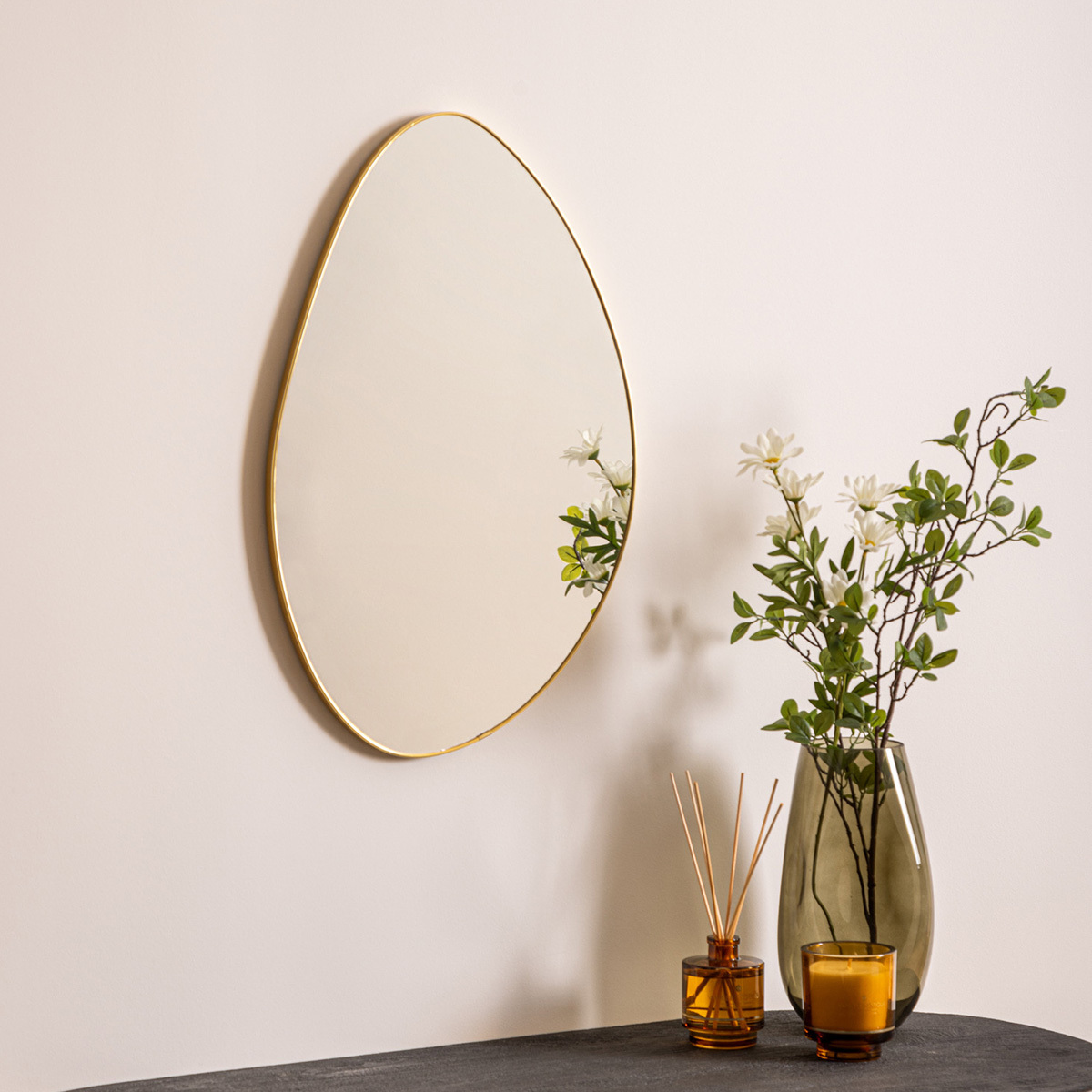 Miroir mural organique doré 60x40cm ROMAN doré, ATMOSPHERA