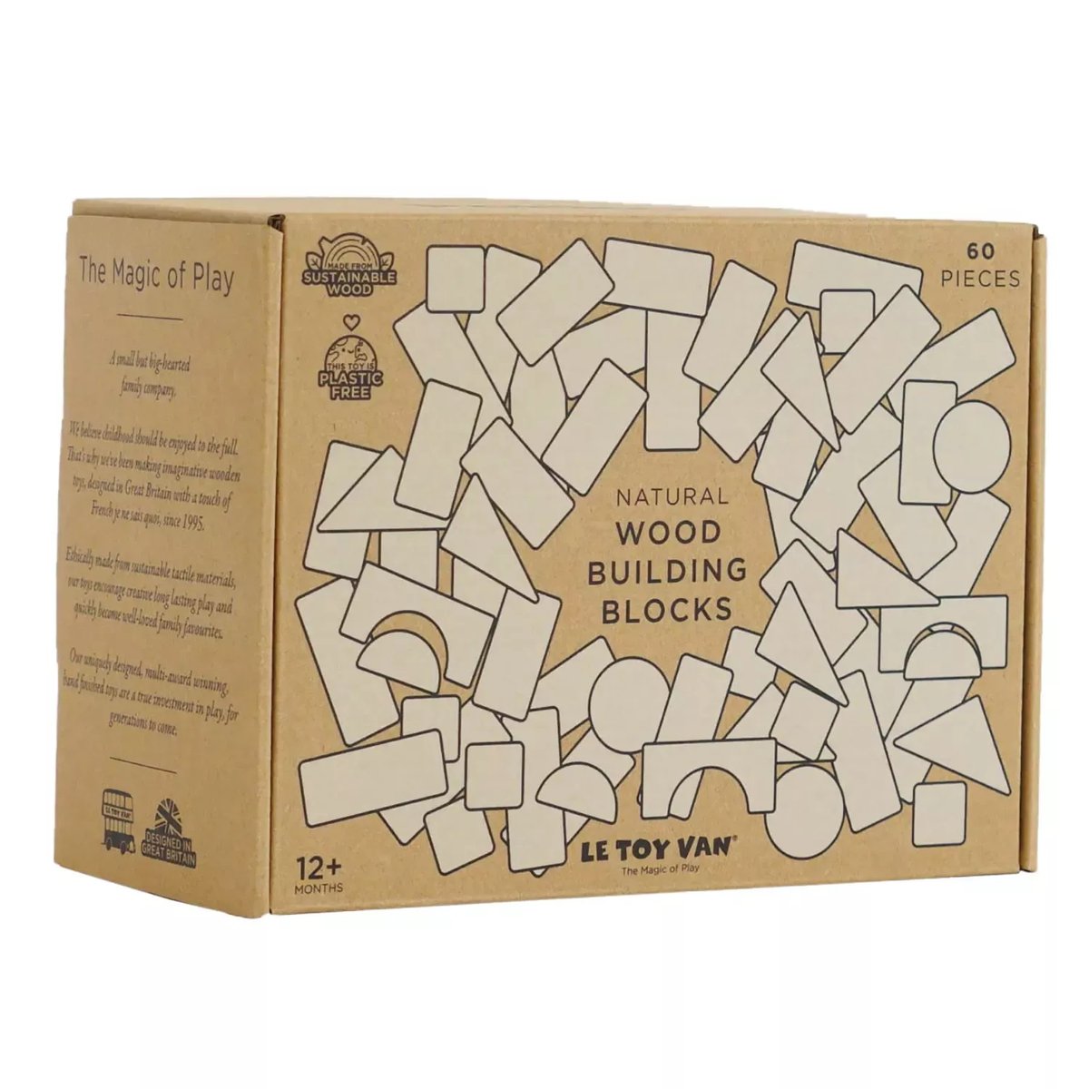 Blocs de construction en bois naturel beige, LE TOY VAN