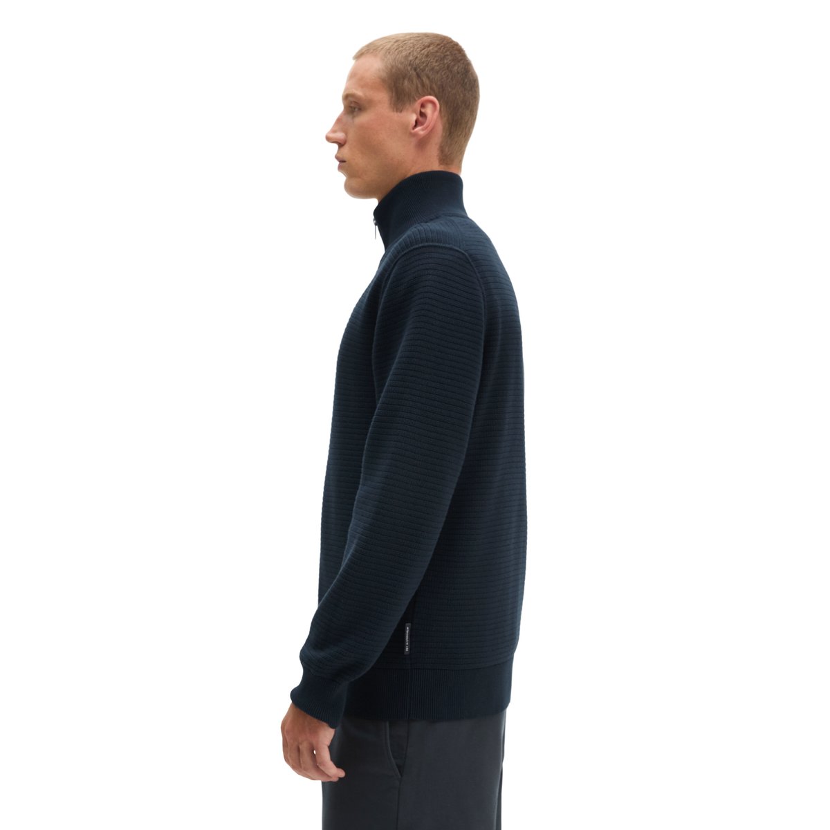 Cardigan coupe classique en coton biologique certifié bleu foncé, MARC O'POLO