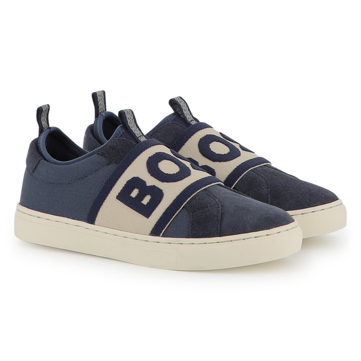 Sneakers elasticizzate bleu cargo, BOSS KIDSWEAR