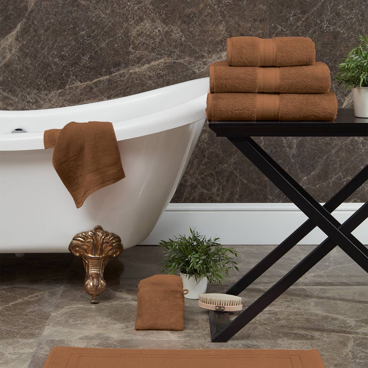 Drap de bain 550 g/m² LUXURY brique, SENSEI MAISON