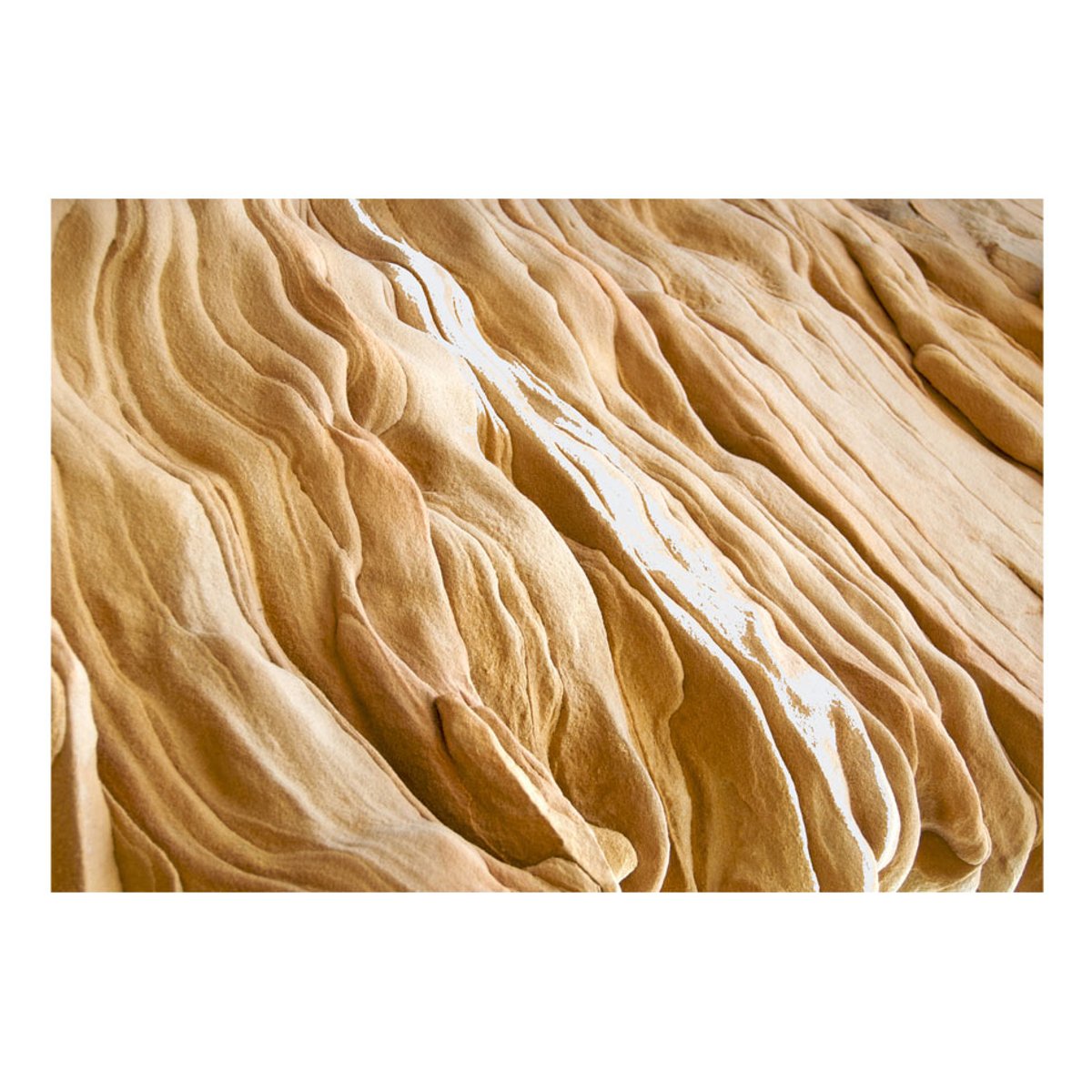 Papier peint intissé panoramique Wavy sandstone forms beige, EDEN