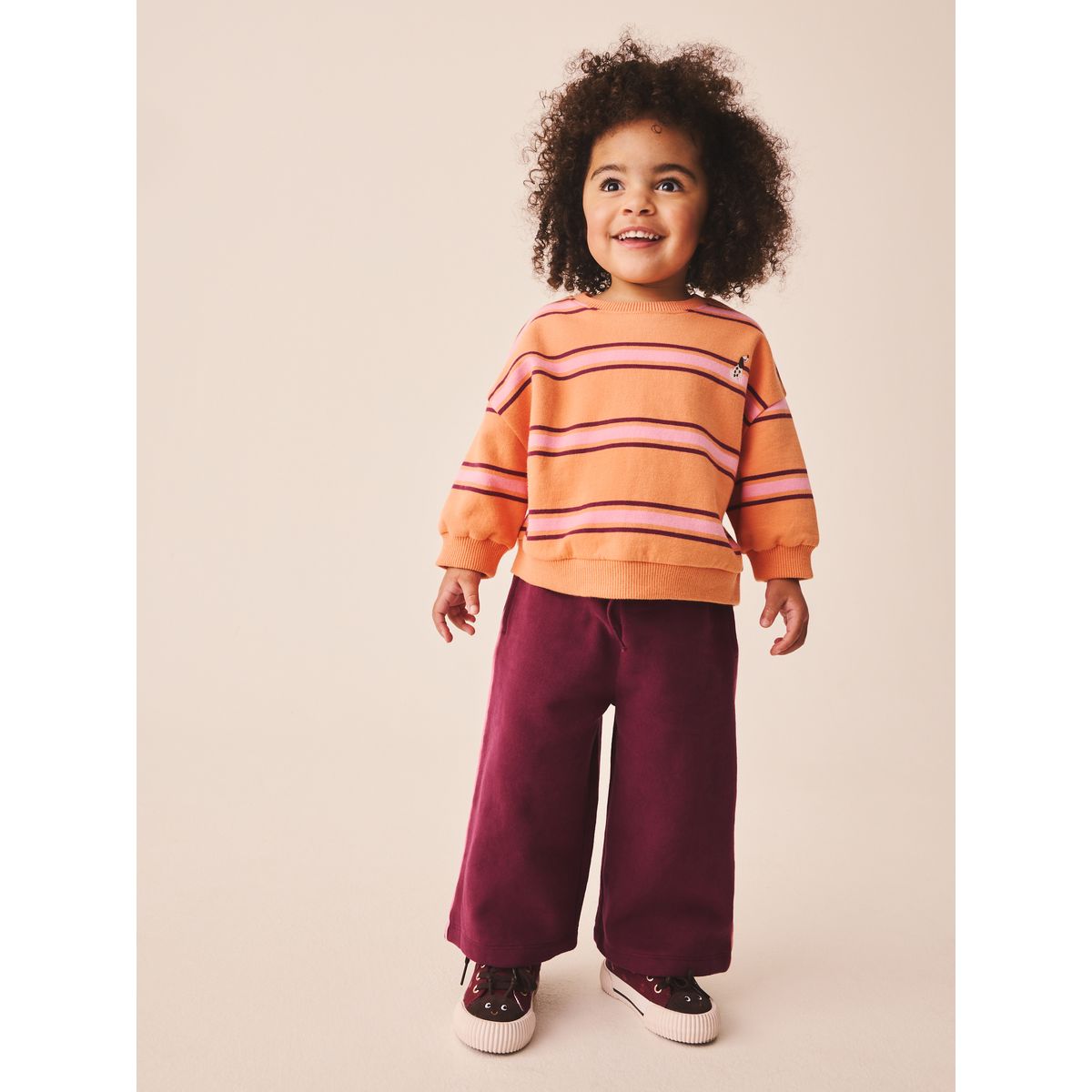 Ensemble sweat et pantalon de jogging large rayure orange/violet, NEXT