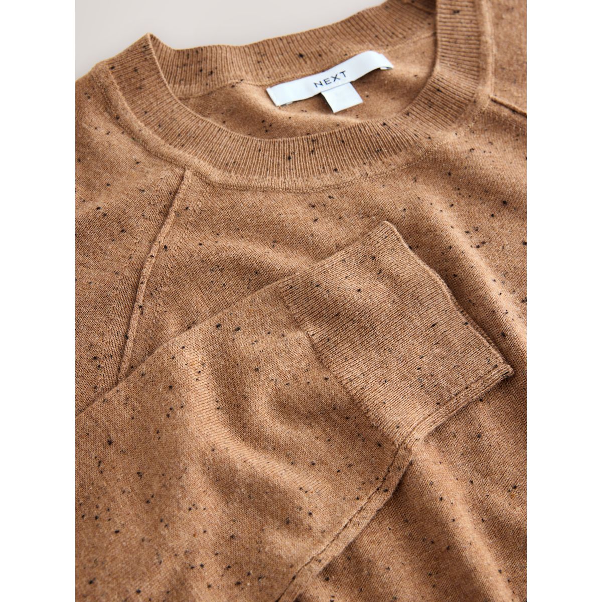 Pull ras du cou doux en coton majoritaire camel brown neppy, NEXT