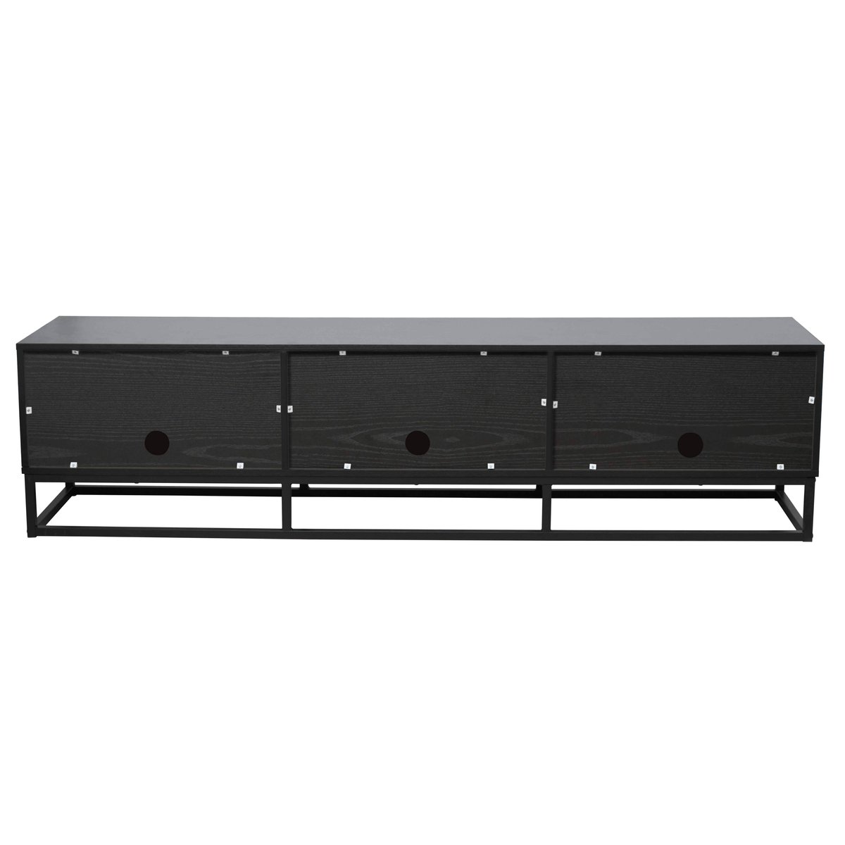 Meuble TV en mélaminé 180 cm, JASPER noir, OVIALA