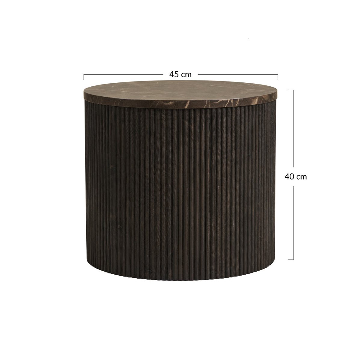 Bout de canapé plateau effet marbre, FINN marron, BEST MOBILIER