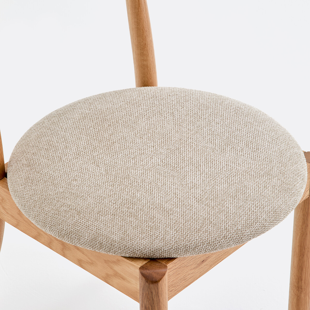 Chaise en chêne massif, assise en tissu, NIKOLE coloris chêne, LA REDOUTE INTERIEURS