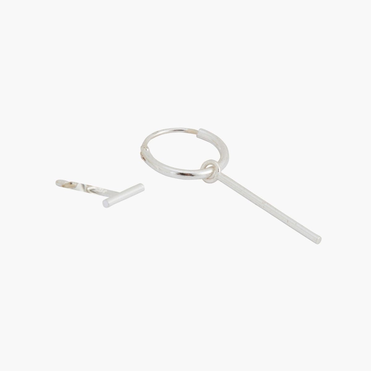 Set de boucles d'oreilles : 1 puce + 1 mini créole argent 925 argenté, BALABOOSTE