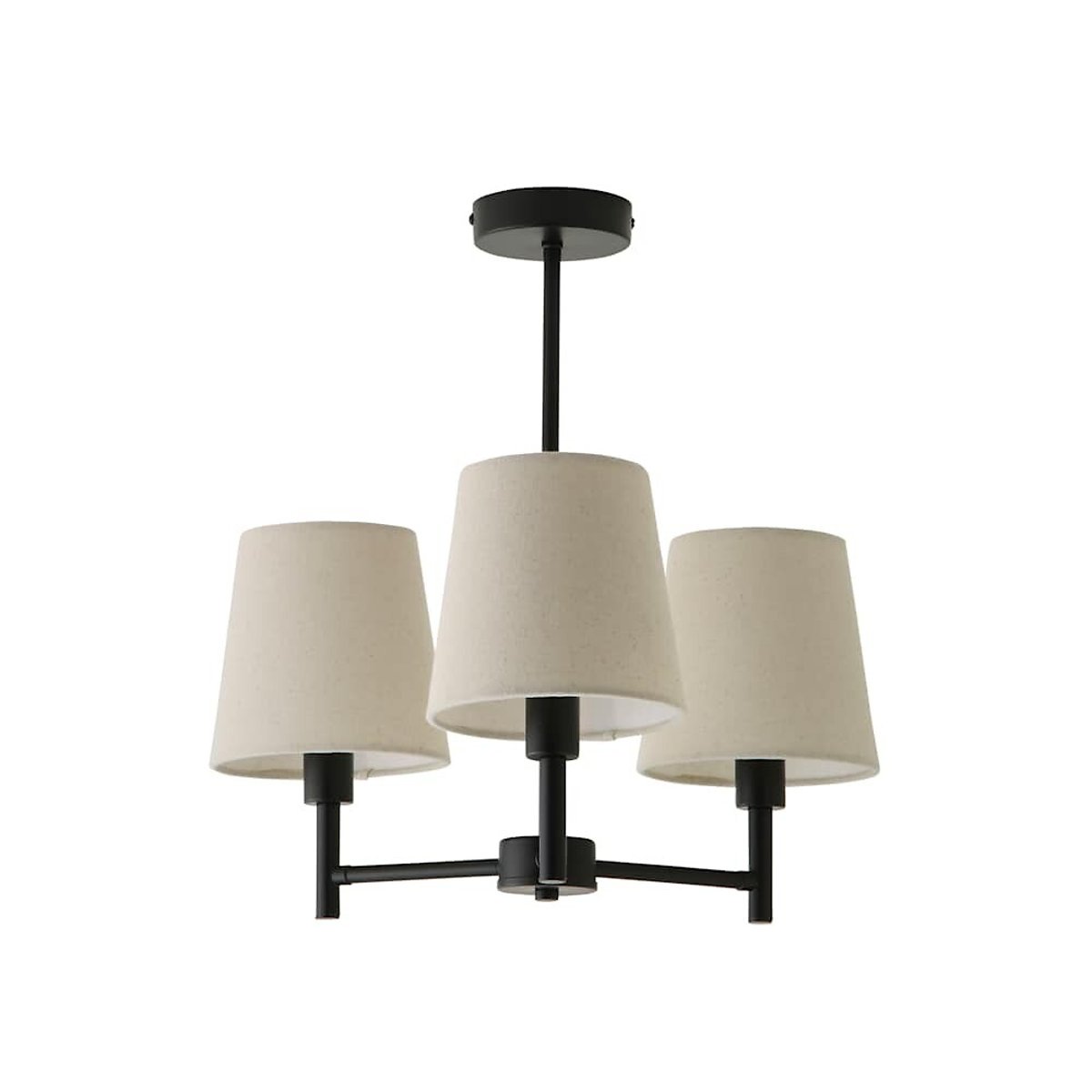 Kasey 3-Light Chandelier Ceiling Light with Tapered Shades black, SO'HOME