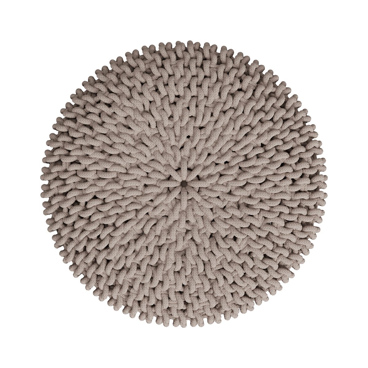 Petit tabouret tricot - LISA gris clair, MAISON PAVANE