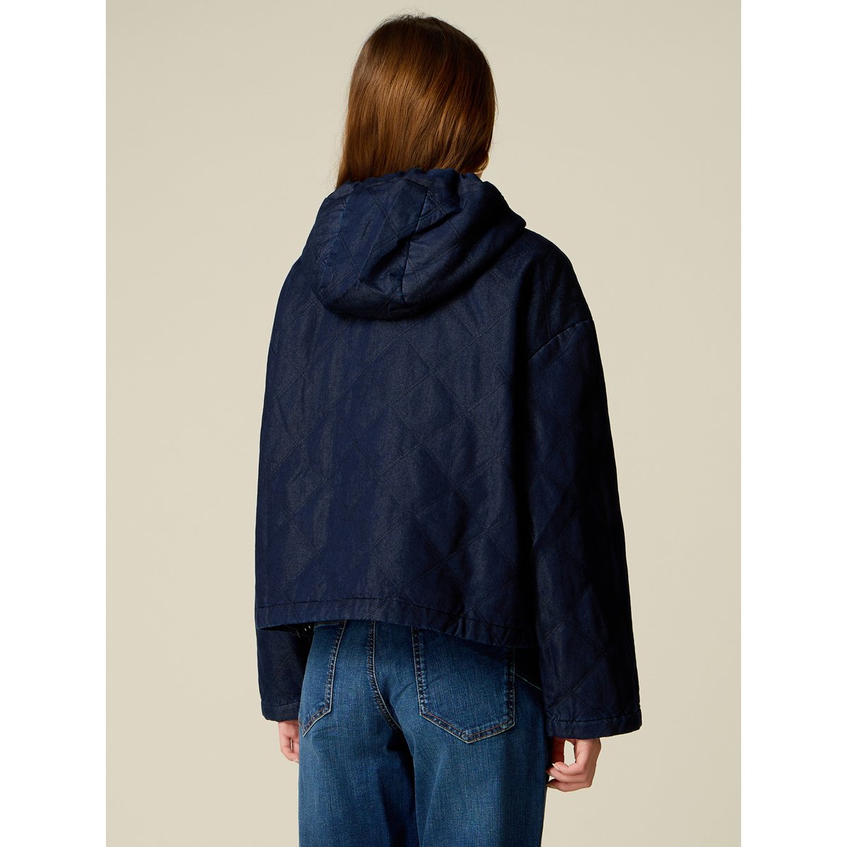 Veste matelassée avec capuche bleu, OLTRE