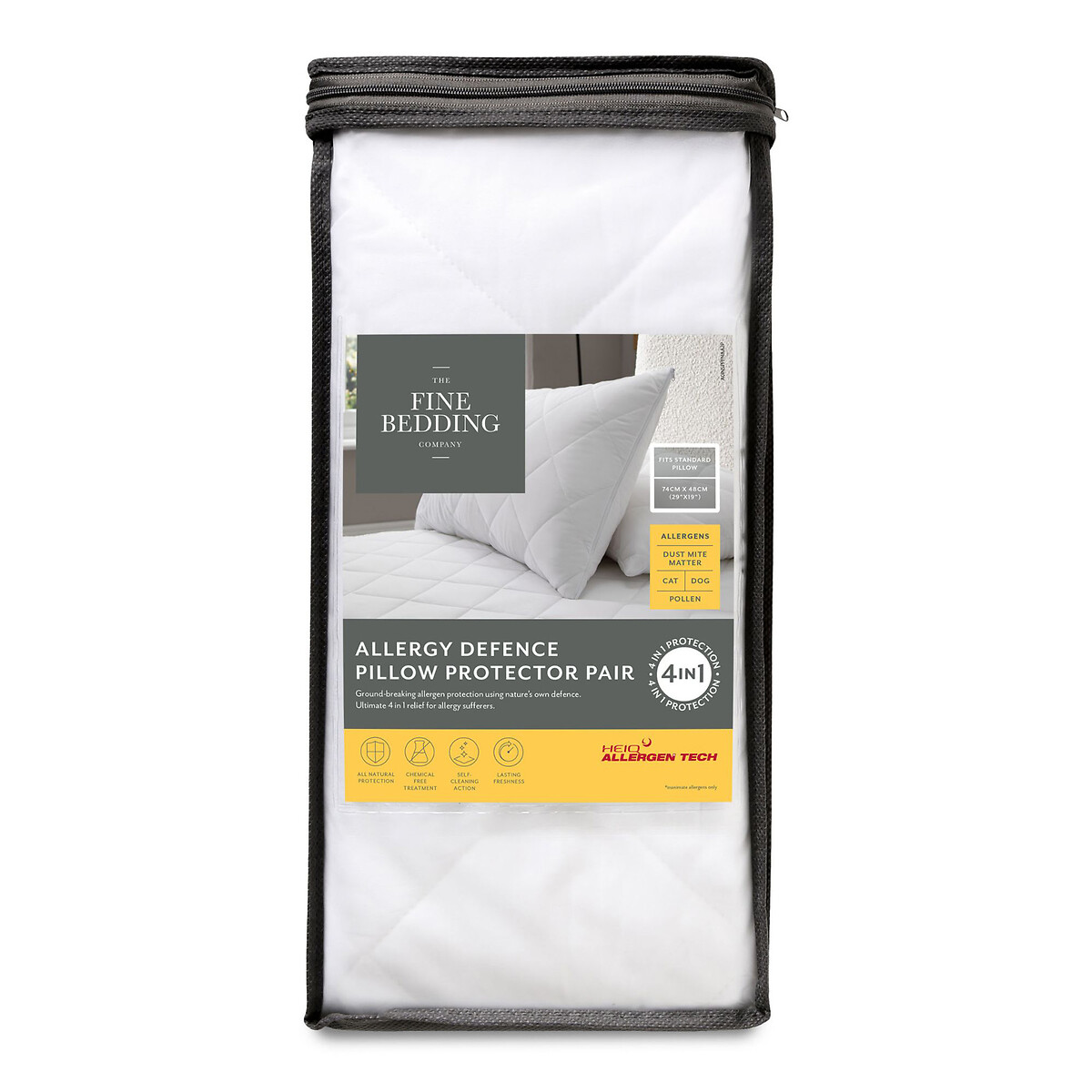 Allergy Defence Hypoallergenic Pillow Protector Pair white, THE FINE BEDDING COMPANY
