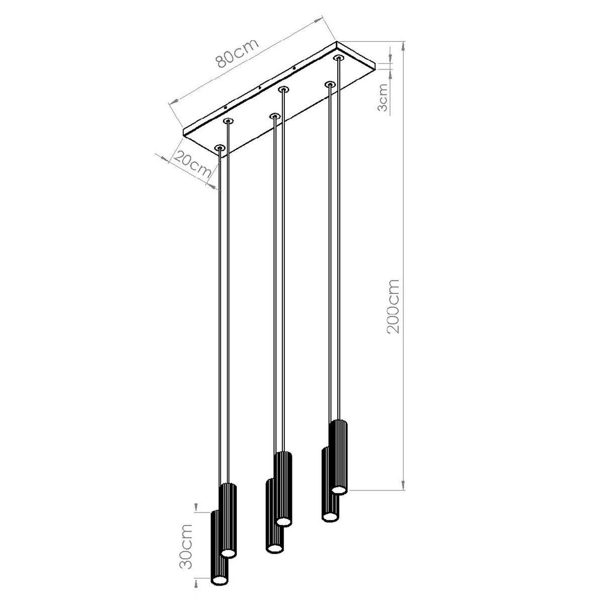 Suspension Aluminium Beige LED 6 Ivar beige, EDEN