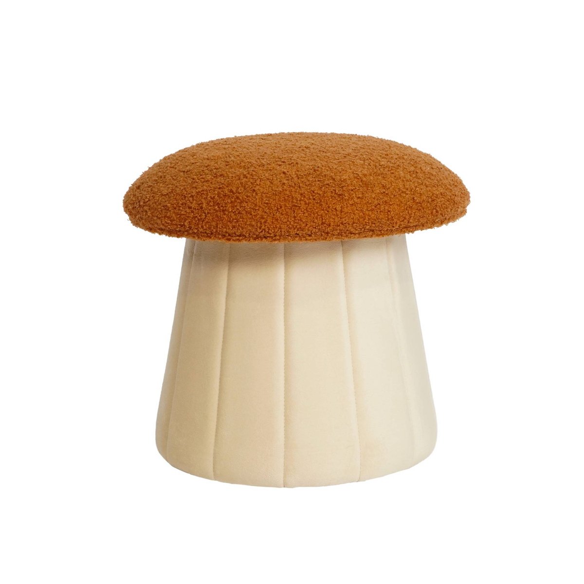 Pouf champignon enfant avec rangement teddy et velours SHROUMY terracotta, SWEEEK