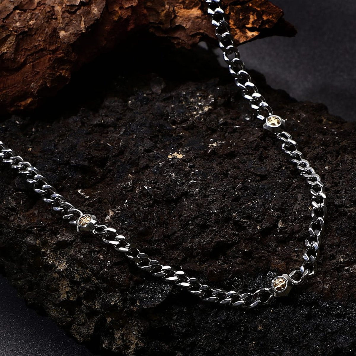 Collier en acier, émail BASIC argent, SECTOR NO LIMITS