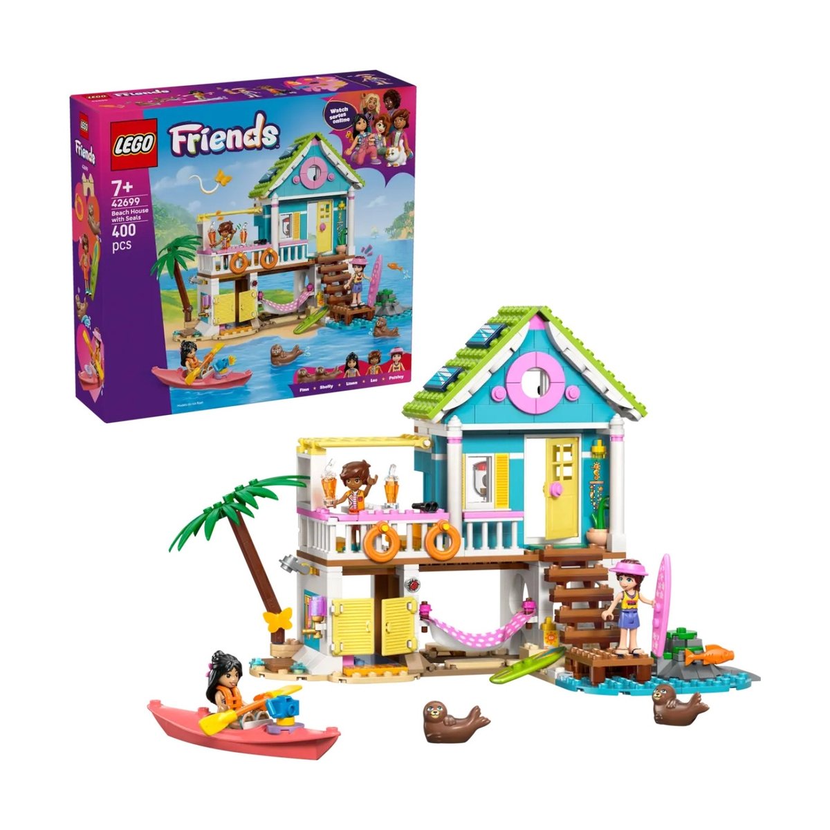 Friends La maison sur la plage et les phoques multicolore, LEGO