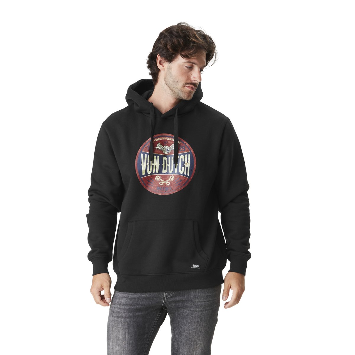 Sweat zippé Rods noir/rouge/bleu, VON DUTCH