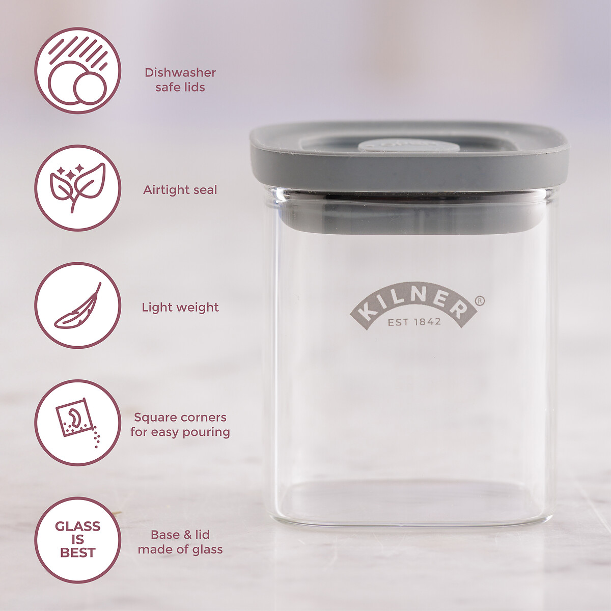 Fresh Storage 8-Piece Spice Jar Set transparent, KILNER