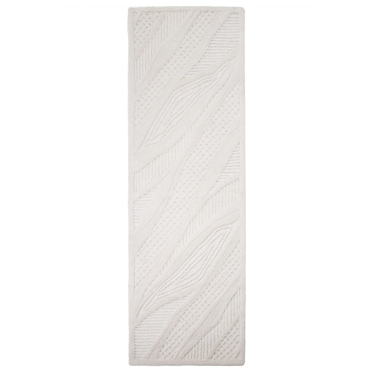 Tapis en laine de couloir Sculptured ABSTRACT blanc, FLAIR RUGS