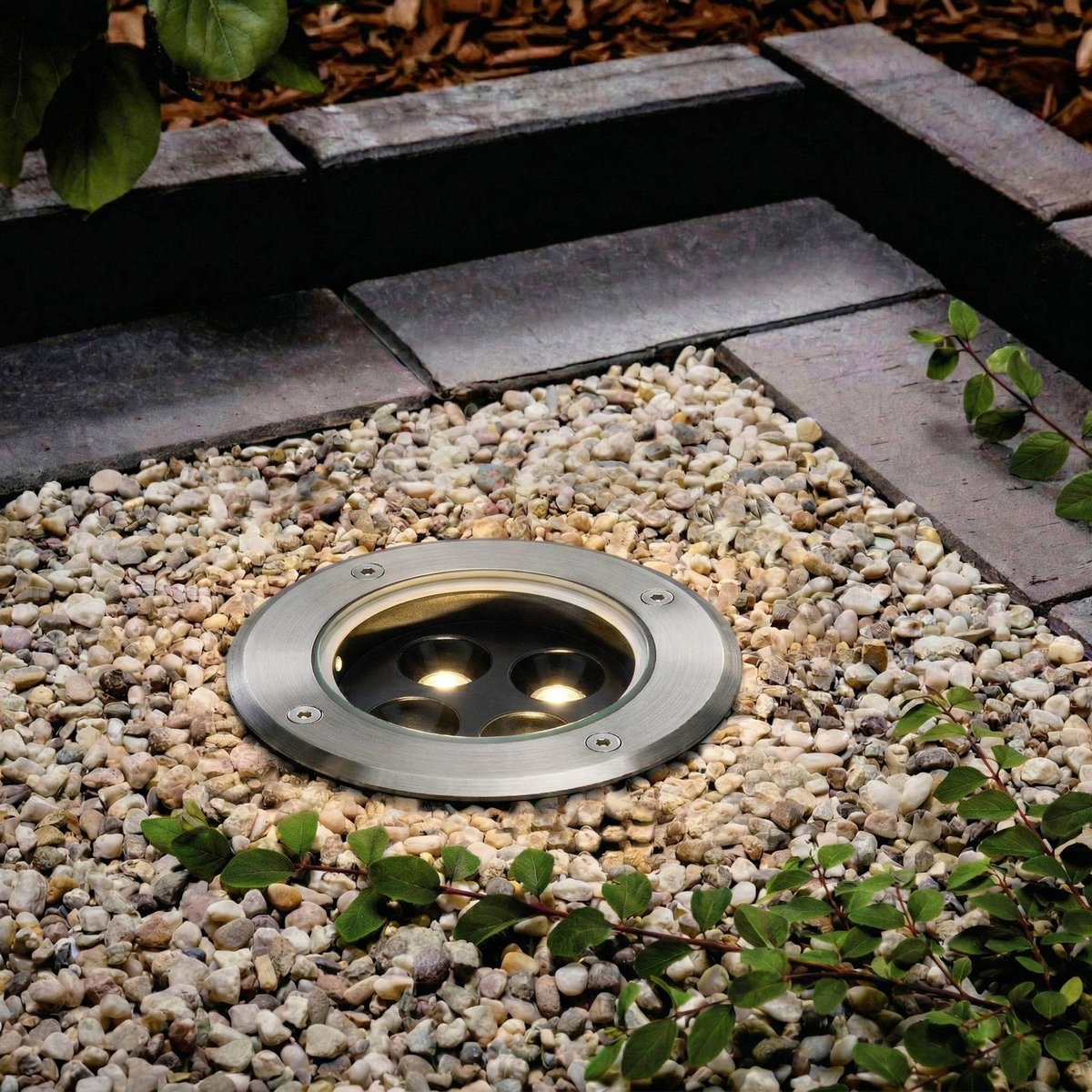 Spots encastrables dans le sol en inoxLED nickel, transparent, ARCCHIO