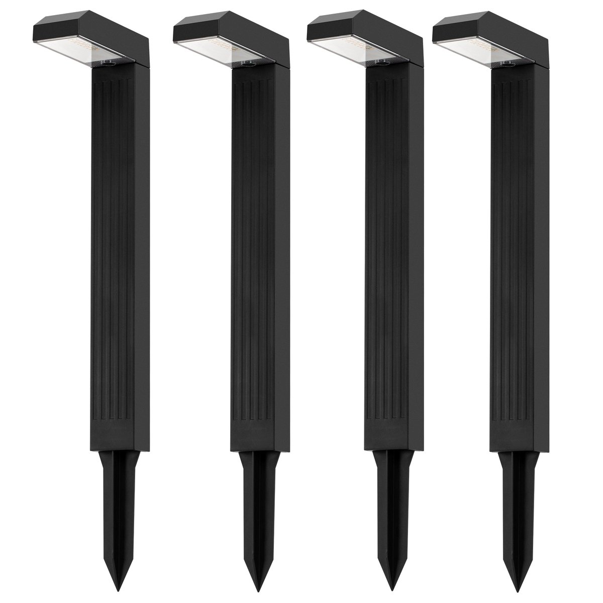 Lot de 4 Potelets solaires à piquer TORLY noir, LUMISKY