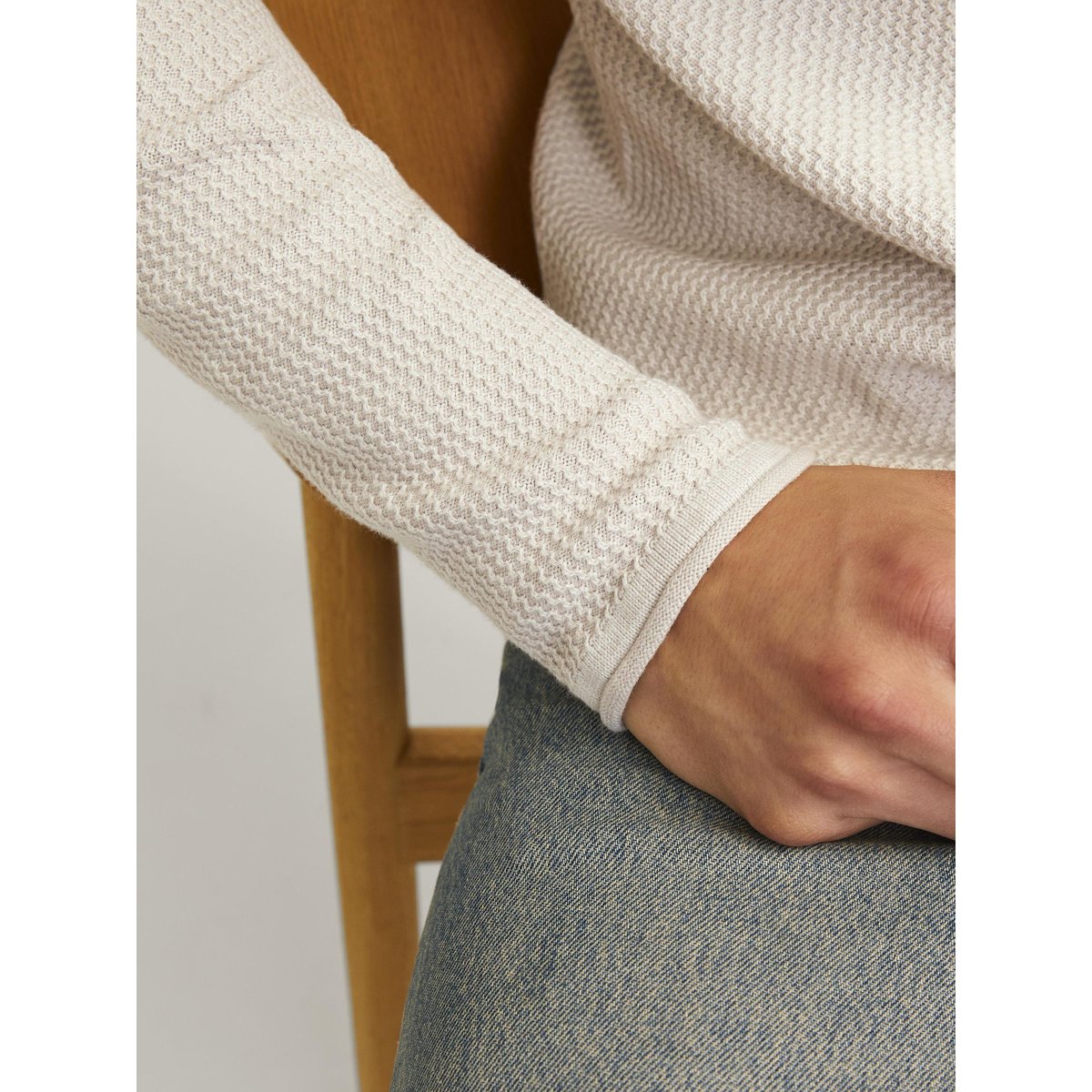 Pull En Maille oatmeal 1, JACK & JONES