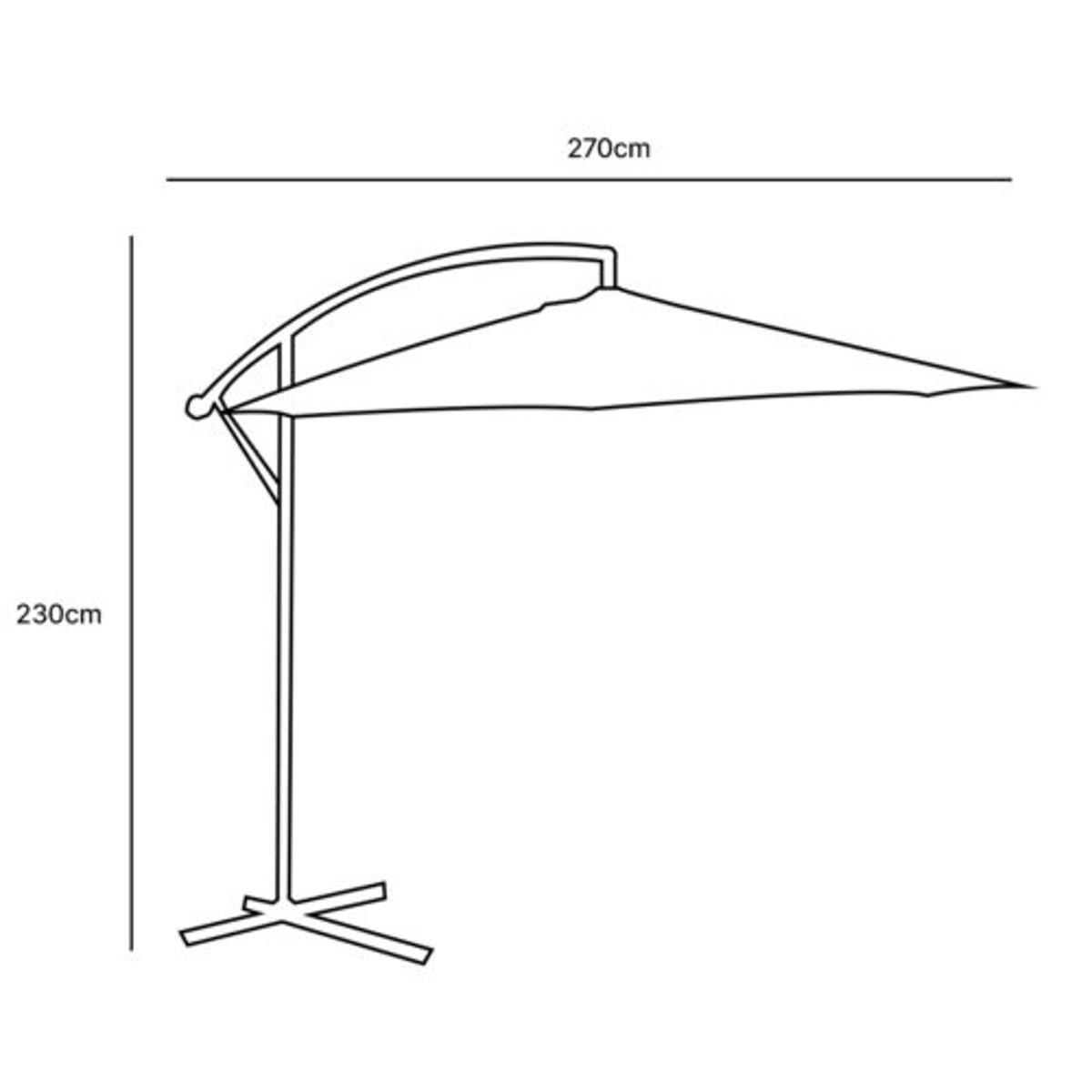 Parasol rond avec pied beige, WILSA GARDEN