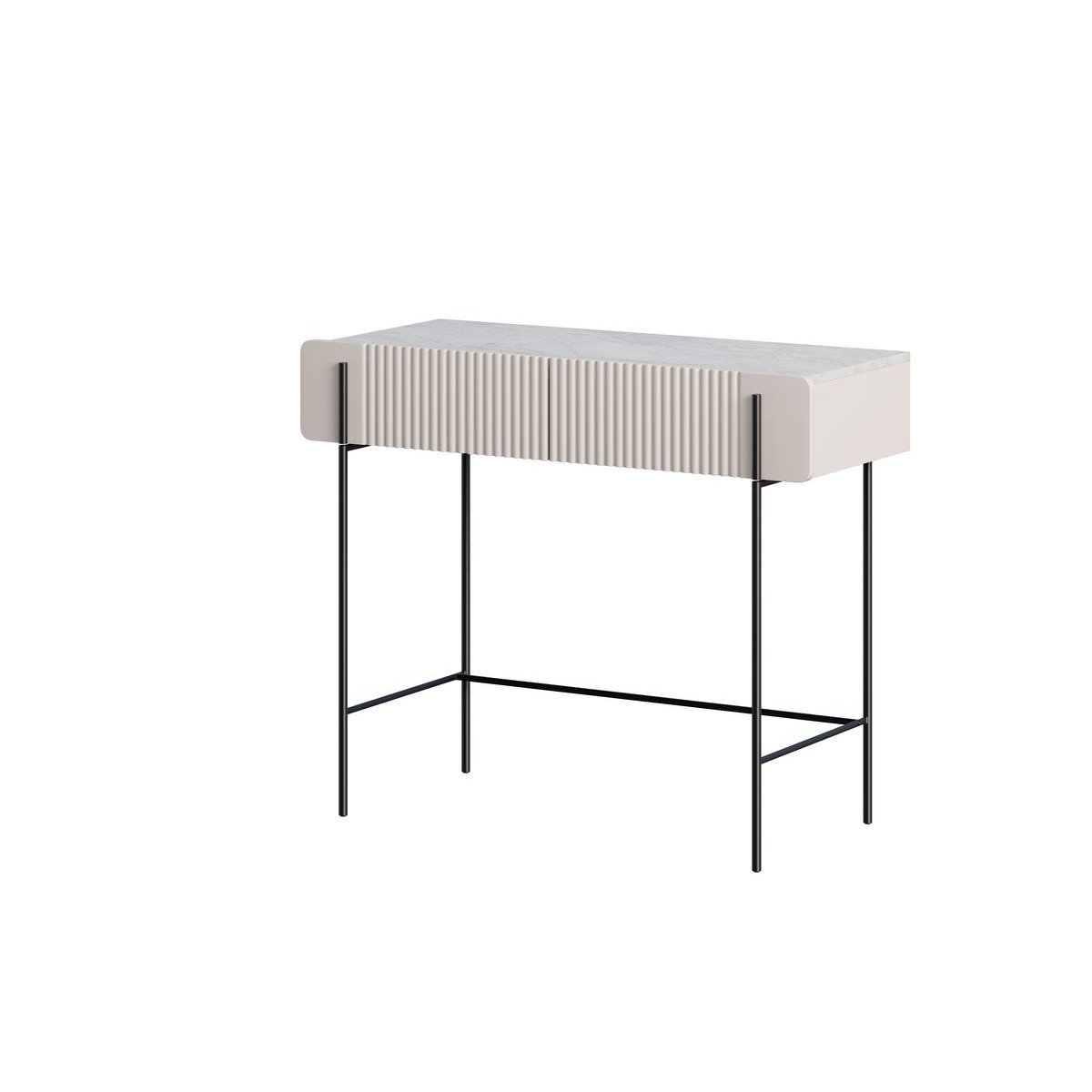 Console 100 cm panneaux de particules et MDF, MATHILDE beige, BOBOCHIC