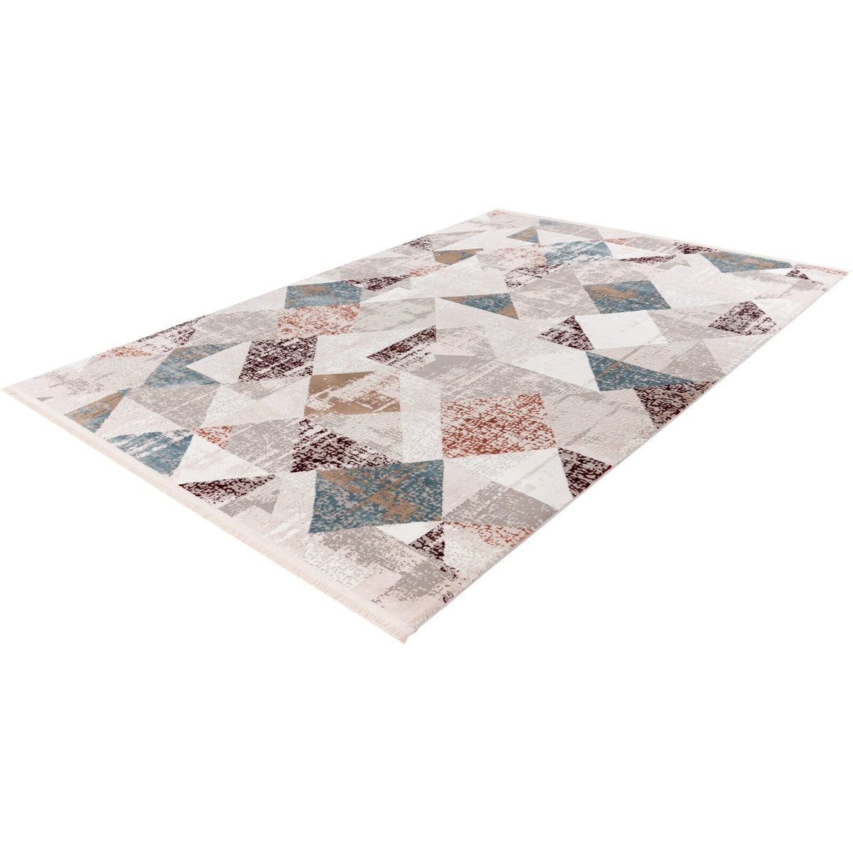 Tapis rectangulaire tissé, ACROPOLIS gris, rose saumon, ARTE ESPINA